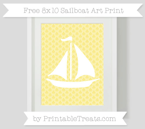 Yellow Fish Scale Pattern Pastel Yellow Fish Scale Pattern Sailboat 8×10 Art Print — Printable ...