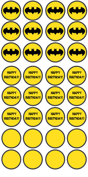 free printable batman cupcake toppers