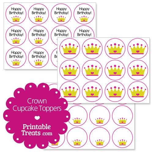 Download Free Printable Crown Cupcake Toppers Printable Treats Com