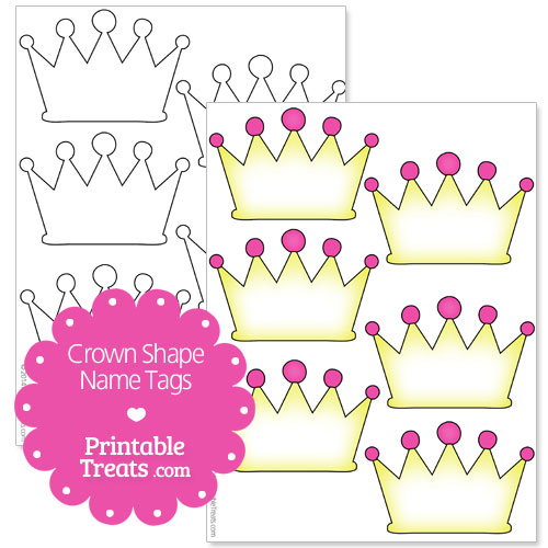 free printable crown name tags