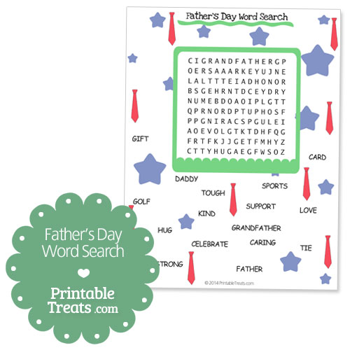 free printable fathers day word search