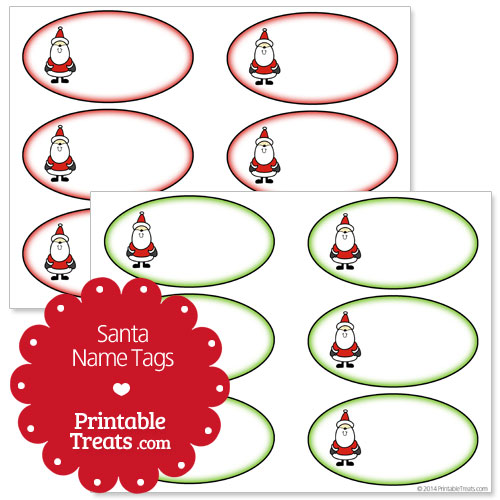 free printable Santa name tags