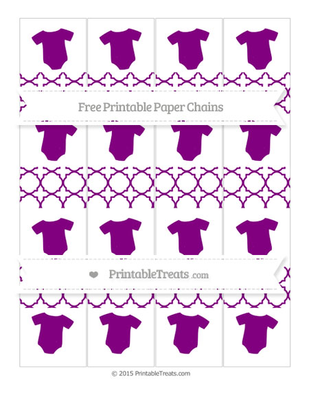 Free Purple Quatrefoil Pattern Baby Onesie Paper Chains