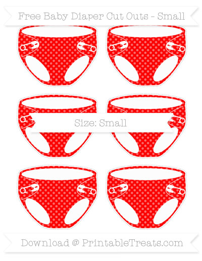 Free Red Dotted Pattern Small Baby Diaper Cut Outs
