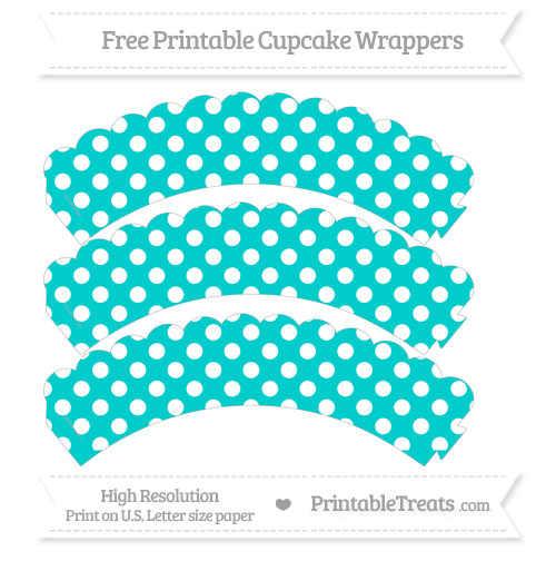 Wrapper Pattern Simple Bluue Free Robin Egg Blue Polka Dot Pattern Scalloped Cupcake Wrappers ...