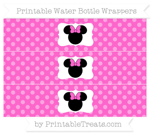 free rose pink dotted pattern minnie mouse water bottle wrappers printable treats com