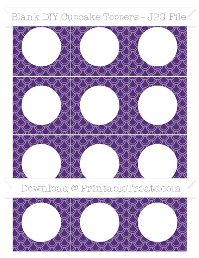 Royal Purple Fish Scale Pattern Blank DIY Cupcake Toppers — Printable ...
