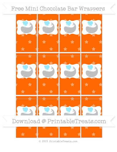 Free Safety Orange Star Pattern Whale Mini Chocolate Bar Wrappers