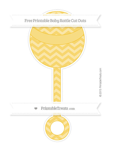Giant Fillable Rattle Saffron Yellow Chevron Extra Large Baby Rattle Cut Outs — Printable ...