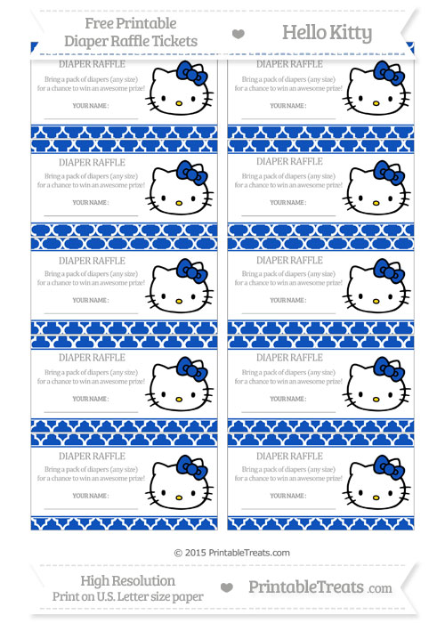 Hello Kitty Raffle Tickets Free Sapphire Blue Moroccan Tile Hello Kitty Diaper Raffle Tickets ...