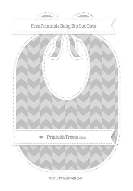 Free Silver Herringbone Pattern Extra Large Baby Bib Cut Outs