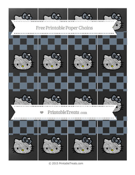 Slate Grey Checker Pattern Chalk Style Hello Kitty Paper Chains ...