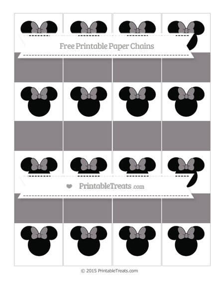 Free Taupe Grey Minnie Mouse Paper Chains — Printable Treats.com