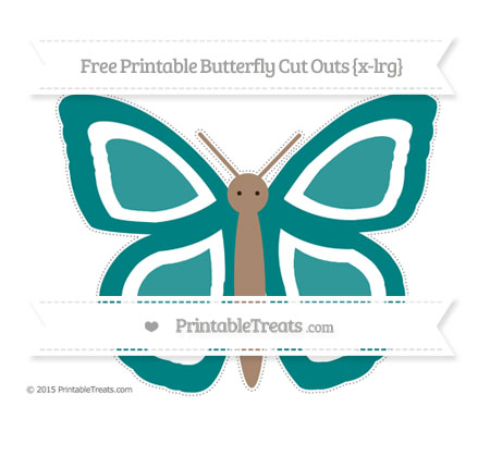 Free Teal Extra Large Butterfly Cut Outs — Printable Treats.com