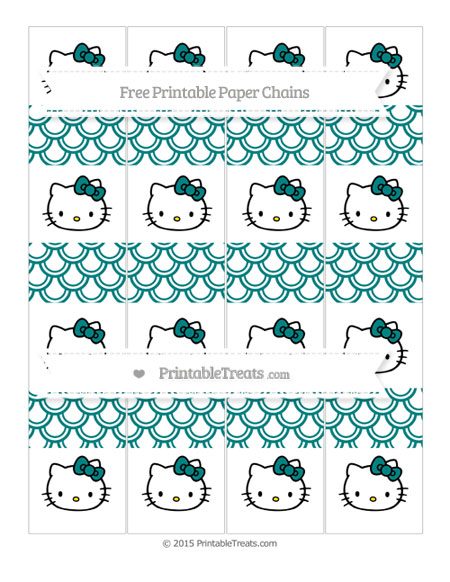 Free Teal Fish Scale Pattern Hello Kitty Paper Chains — Printable ...