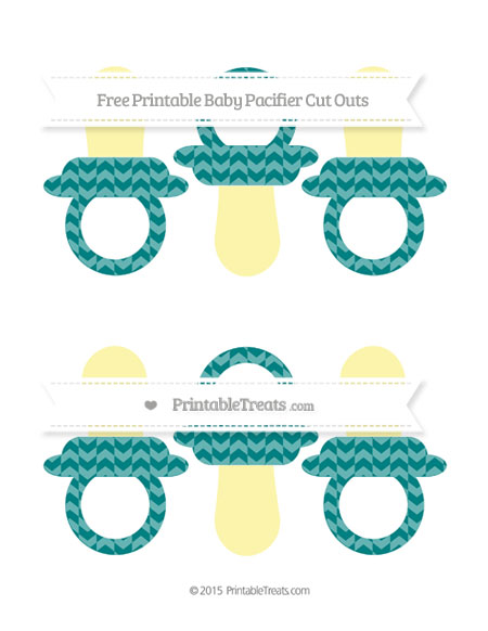 Teal Herringbone Pattern Small Baby Pacifier Cut Outs — Printable ...