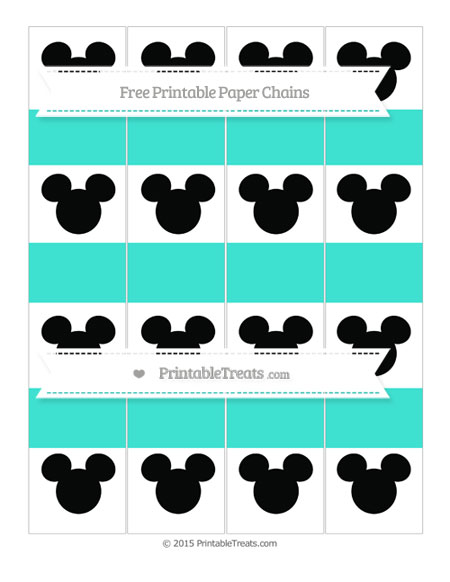 Free Turquoise Mickey Mouse Paper Chains