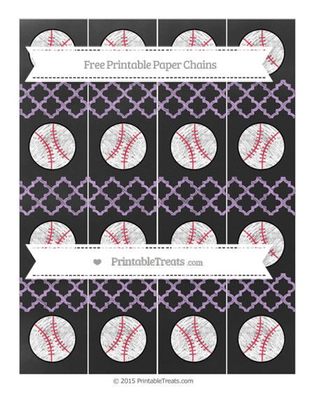 Wisteria Moroccan Tile Chalk Style Baseball Paper Chains — Printable ...