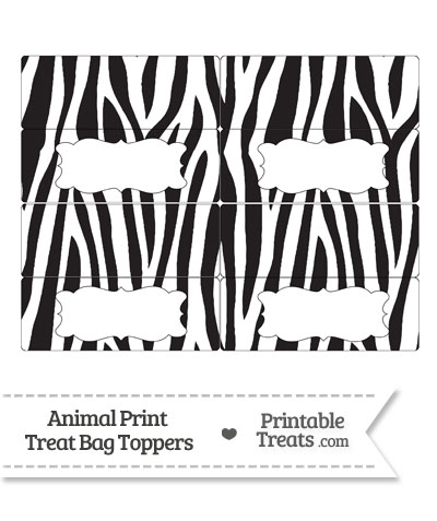 Free Zebra Print Treat Bag Toppers from PrintableTreats.com
