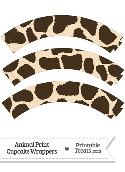 Giraffe Print Cupcake Wrappers from PrintableTreats.com