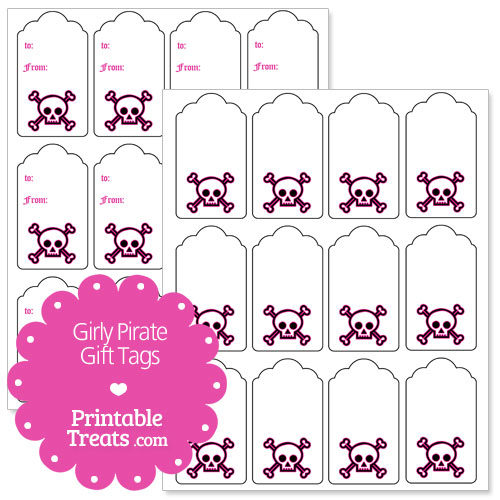 girly pirate gift tags printable