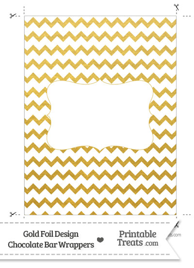 Gold Foil Chevron Chocolate Bar Wrappers from PrintableTreats.com