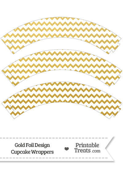 Gold Foil Chevron Cupcake Wrappers from PrintableTreats.com
