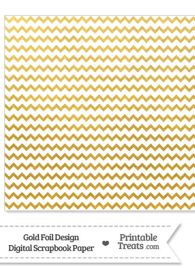 Gold Foil Chevron Digital Scrapbook Paper from PrintableTreats.com