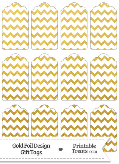 Gold Foil Chevron Gift Tags from PrintableTreats.com