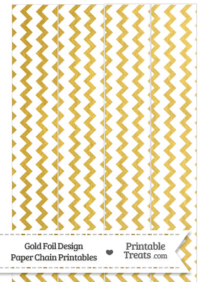 Gold Foil Chevron Paper Chains from PrintableTreats.com