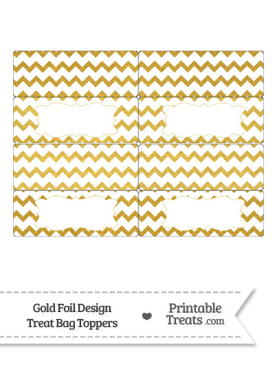 Gold Foil Chevron Treat Bag Toppers from PrintableTreats.com