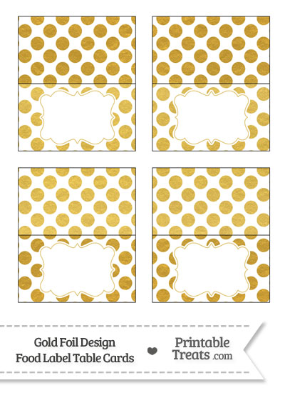 Gold Foil Dots Food Labels from PrintableTreats.com