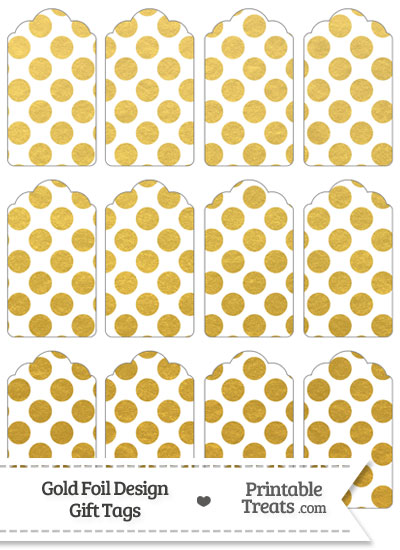Gold Foil Dots Gift Tags from PrintableTreats.com