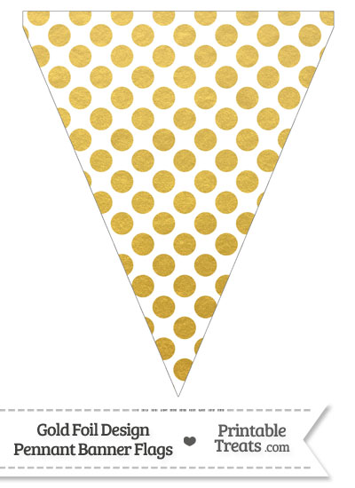 Gold Foil Dots Pennant Banner Flag from PrintableTreats.com