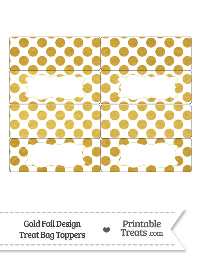 Gold Foil Dots Treat Bag Toppers from PrintableTreats.com