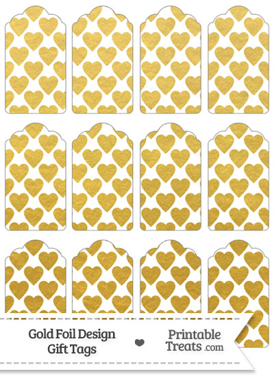 Gold Foil Hearts Gift Tags from PrintableTreats.com