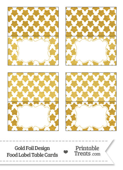 Gold Foil Stars Food Labels from PrintableTreats.com