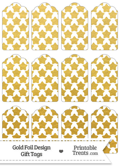 Gold Foil Stars Gift Tags from PrintableTreats.com