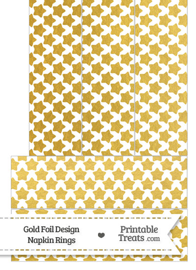 Gold Foil Stars Napkin Rings from PrintableTreats.com