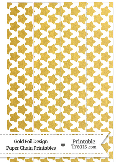 Gold Foil Stars Paper Chains from PrintableTreats.com