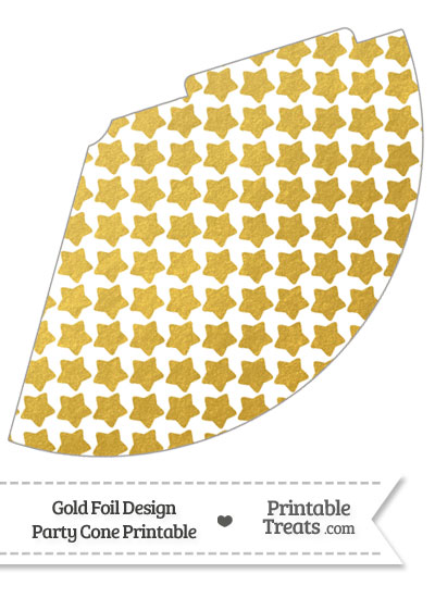 Gold Foil Stars Party Cone from PrintableTreats.com