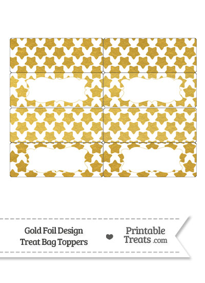 Gold Foil Stars Treat Bag Toppers from PrintableTreats.com