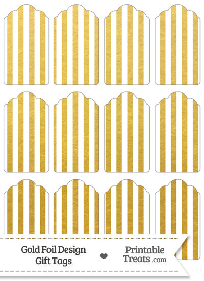 Gold Foil Stripes Gift Tags from PrintableTreats.com