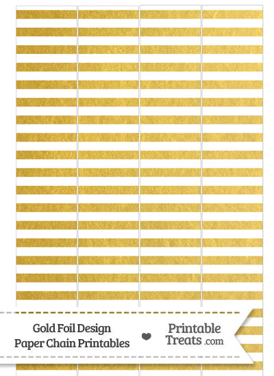 Gold Foil Stripes Paper Chains from PrintableTreats.com