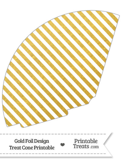 Gold Foil Stripes Treat Cone from PrintableTreats.com