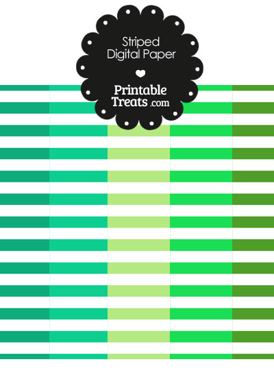 Green and White Horizontal Striped Digital Scrapbook Paper from PrintableTreats.com