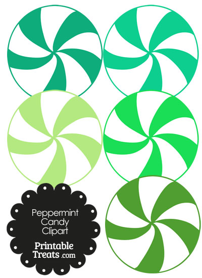 Green and White Peppermint Candy Clipart from PrintableTreats.com