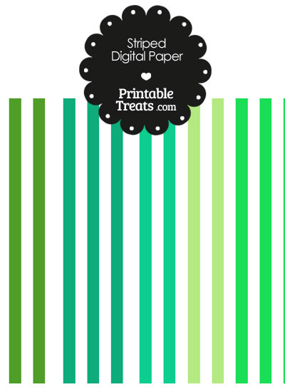 Green and White Vertical Striped Digital Scrapbook Paper from PrintableTreats.com