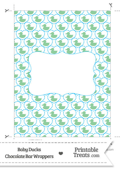 Green Baby Ducks Chocolate Bar Wrappers from PrintableTreats.com