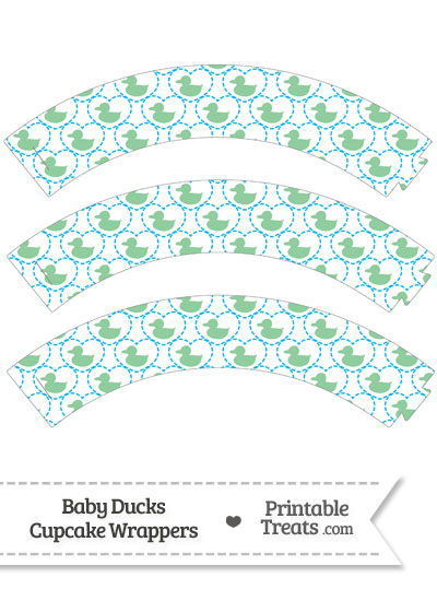 Green Baby Ducks Cupcake Wrappers from PrintableTreats.com
